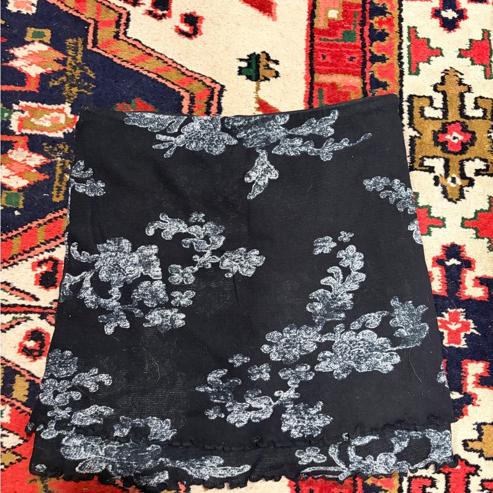 Free People Floral Black and Gray Women's Skirt